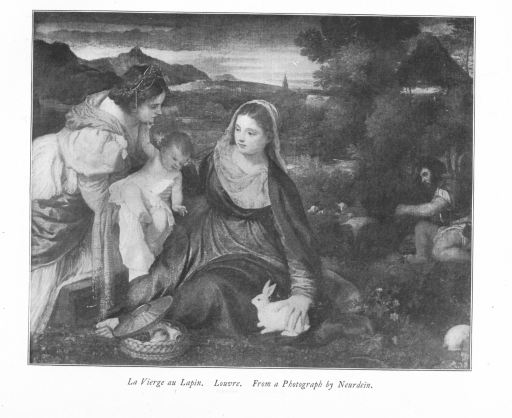 La Vierge au Lapin. Louvre. From a Photograph by Neurdein.